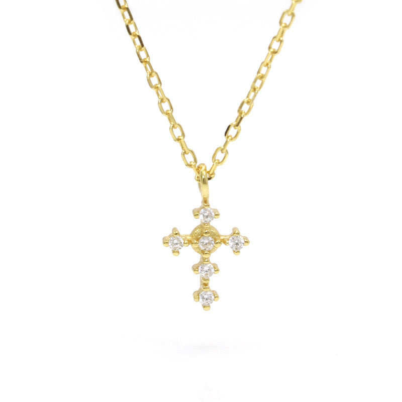 Luxe Cross Necklace | Dainty Sterling Silver | 14k Gold Plated