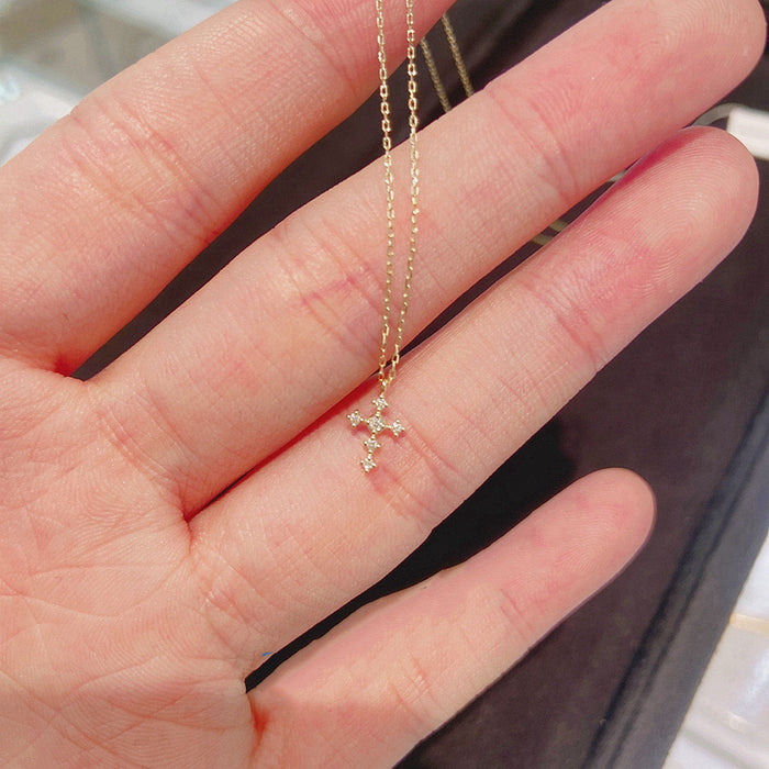 Luxe Cross Necklace | Dainty Sterling Silver | 14k Gold Plated