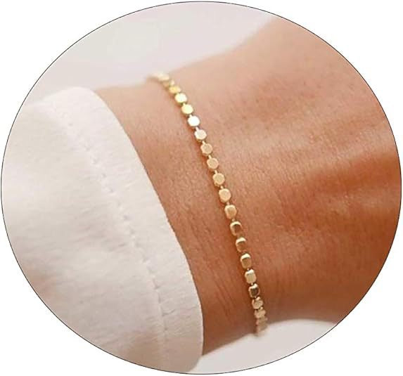 Sol Dainty Gold Beaded Chain Bracelet – Stainless Steel