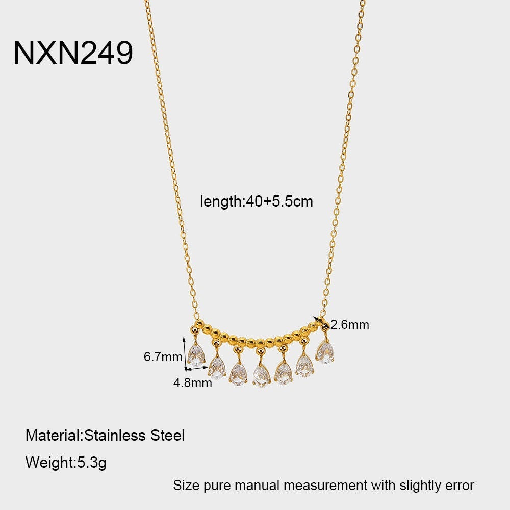 Cascade 18K Gold-Plated Zircon Teardrop Necklace