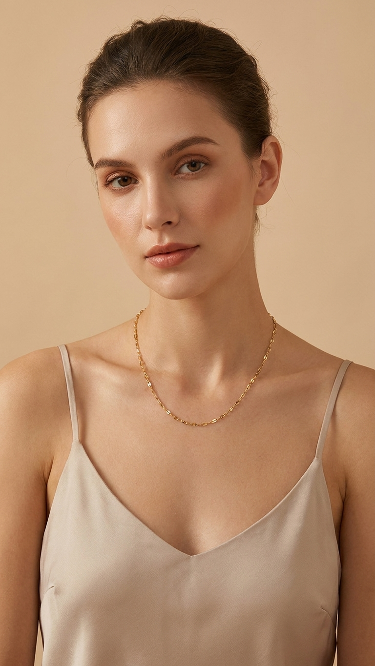 Sienna Waterproof 18K Gold Coffee Bean Chain Necklace