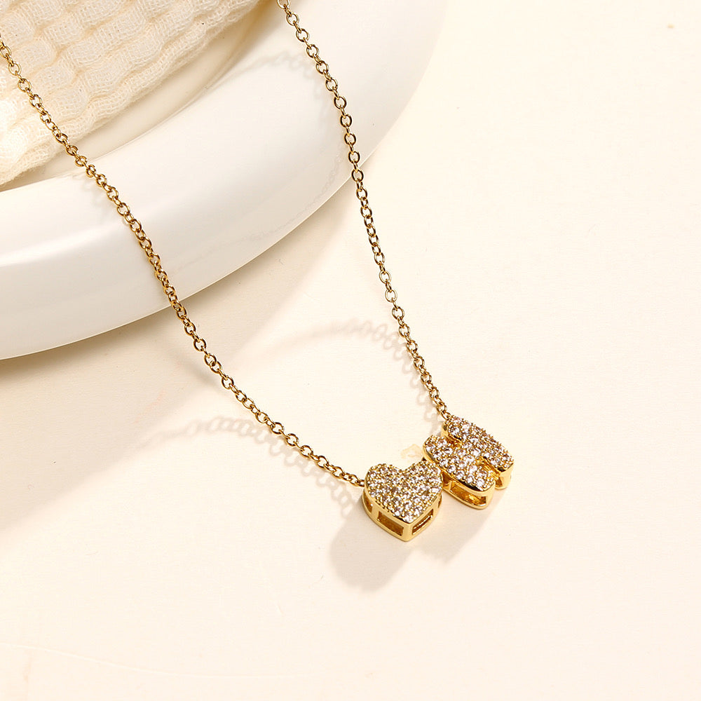 Letter Necklace w/Chain - 3