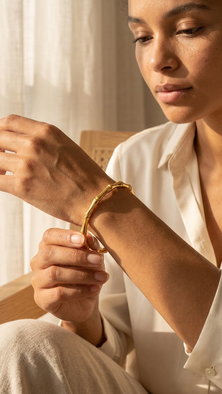 Verda Torque - plain bamboo bangle